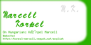 marcell korpel business card
